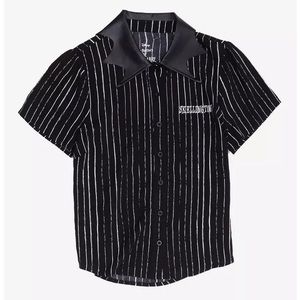 The Nightmare Before Christmas Jack Bat Pinstripe
Girls Button-Up